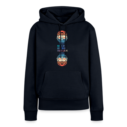 Naisten Spreadshirt Premium huppari Calm Monkey - laivastonsininen