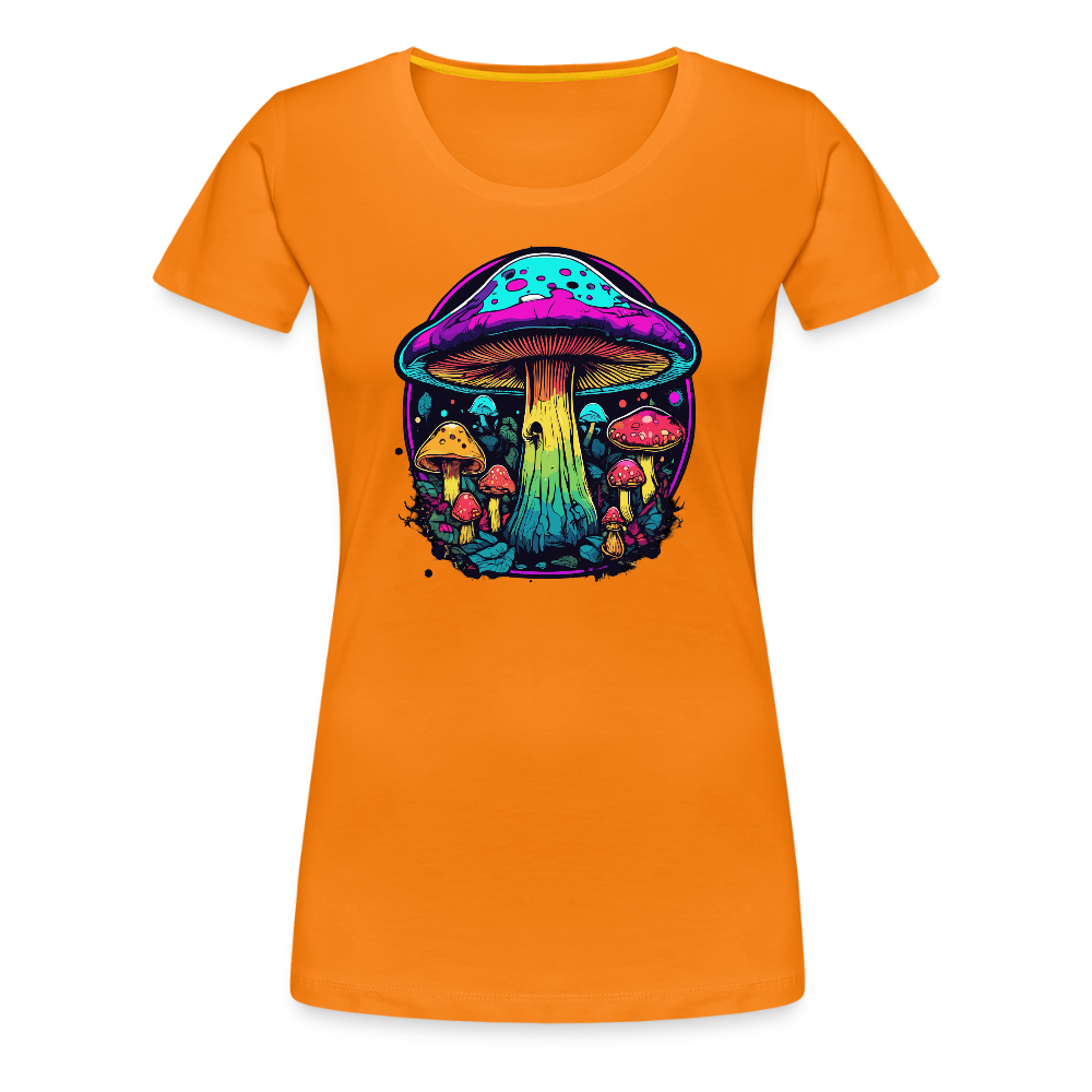 Naisten Spreadshirt Premium T-paita Värikkäällä sieniaiheella - oranssi