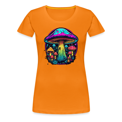 Naisten Spreadshirt Premium T-paita Värikkäällä sieniaiheella - oranssi