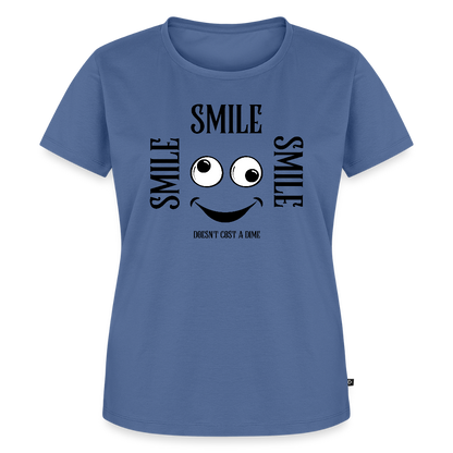 Naisten Premium T-paita Smile - kyyhkynsininen