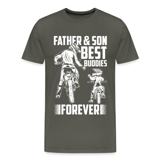Miesten Spreadshirt Premium T-Paita Father&Son Printillä - asfaltin