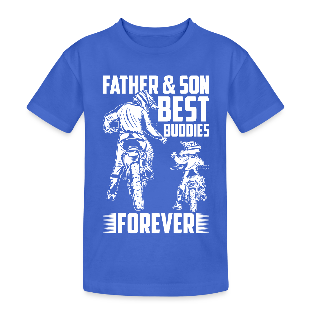 Lasten Heavy Cotton t-paita Father&Son Printillä - kuninkaansininen