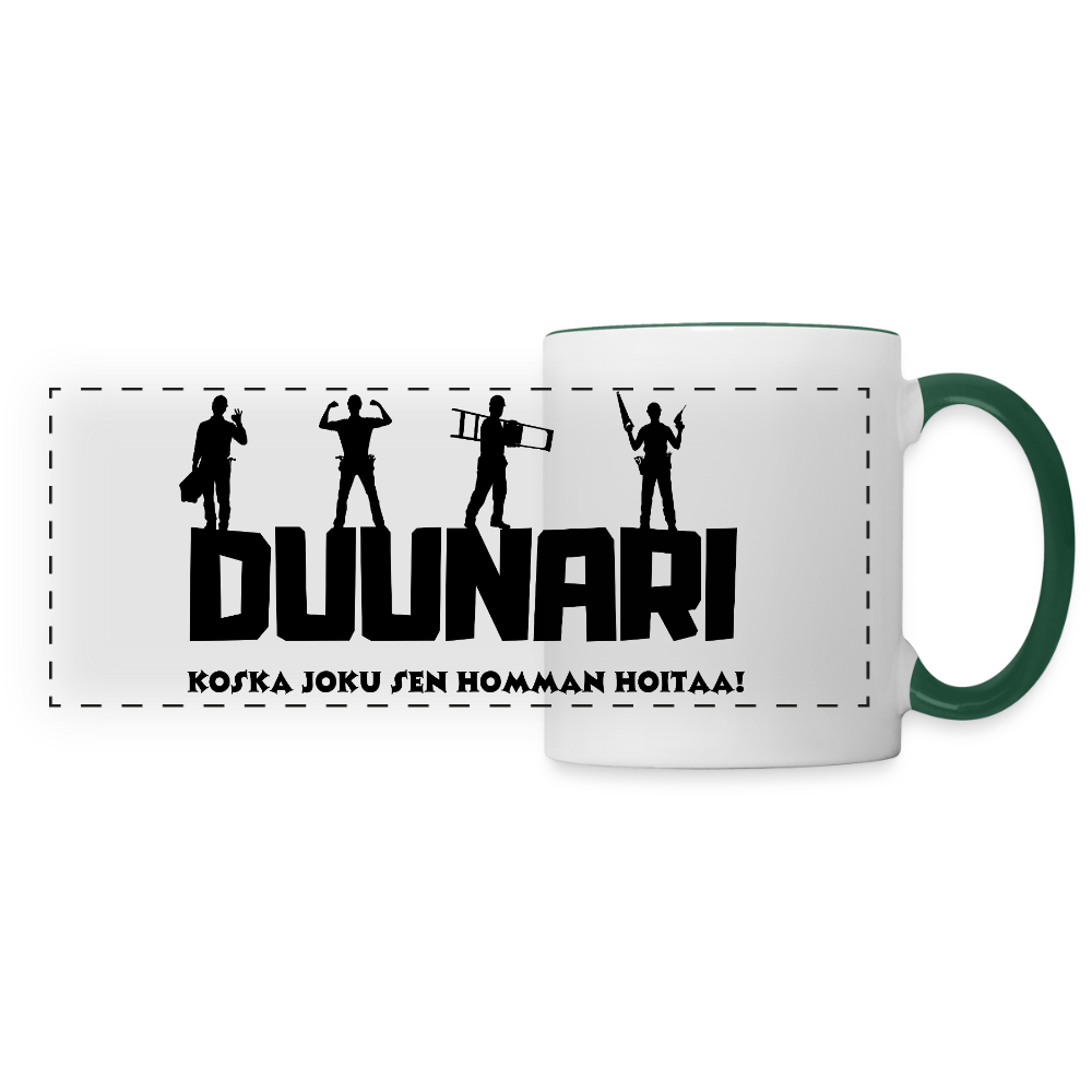 Panoraamamuki Duunari Printillä - valkoinen/tummanvihreä