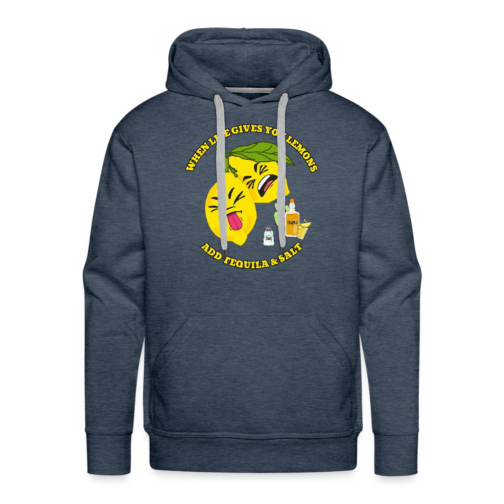 Miesten Premium huppari When life gives lemons - deniminsininen