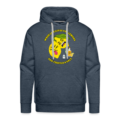 Miesten Premium huppari When life gives lemons - deniminsininen