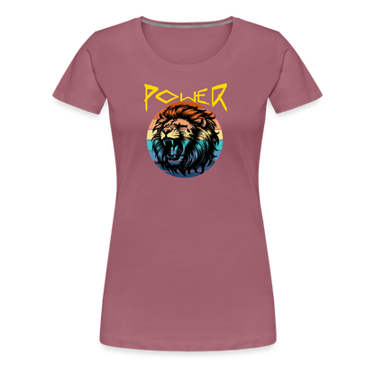 Naisten Spreadshirt Premium T-paita Power Lion - malvanvärinen