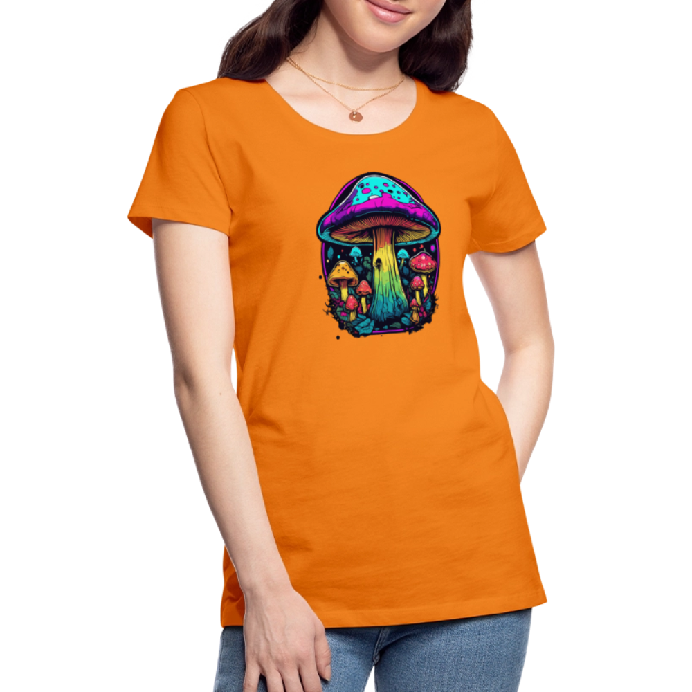 Naisten Spreadshirt Premium T-paita Värikkäällä sieniaiheella - oranssi