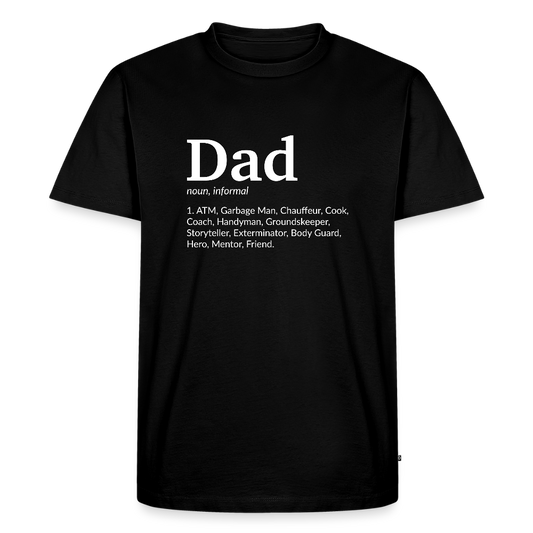 Miesten Spreashirt Premium T-Paita Dad aiheisella Rinta- ja hihaprintillä - musta