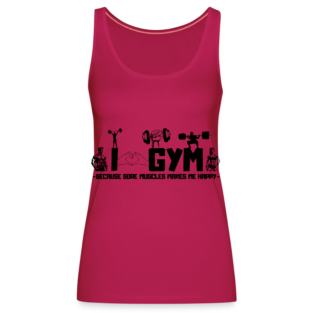 Naisten Spreadshirt Premium hihaton T-paita Sali - tumma pinkki