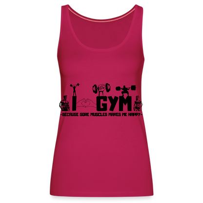 Naisten Spreadshirt Premium hihaton T-paita Sali - tumma pinkki