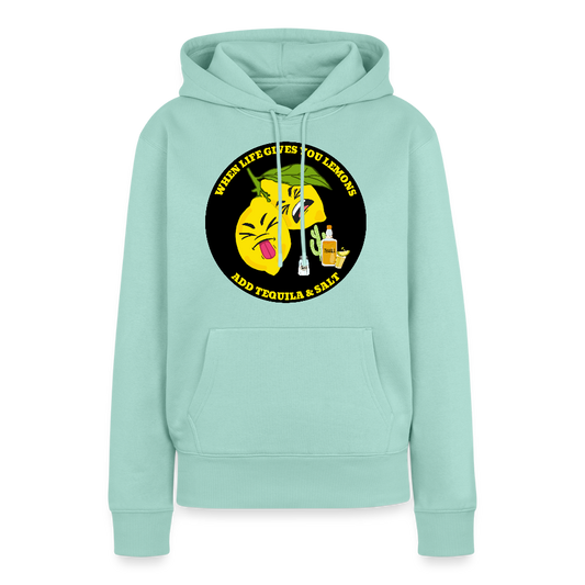 Naisten Premium huppari When life gives lemons black - minttu 