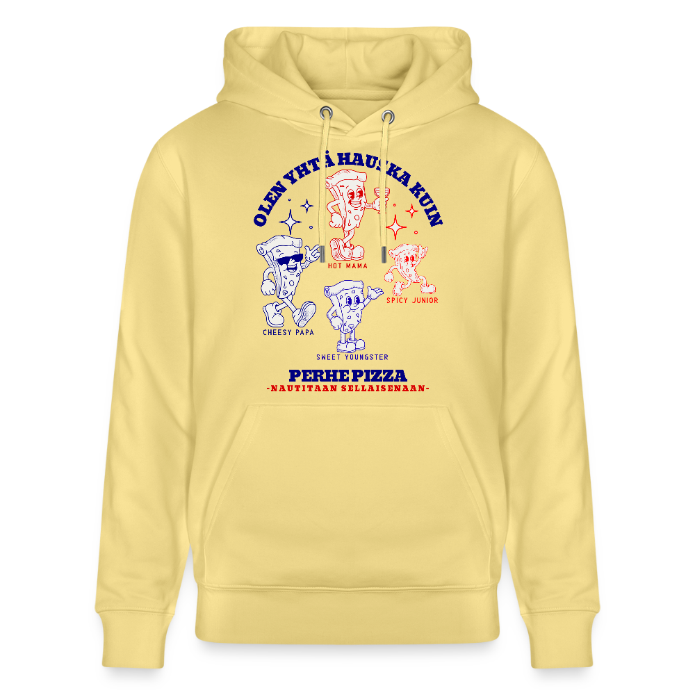 Unisex luomuhuppari Perhe Pizza - viva keltainen 