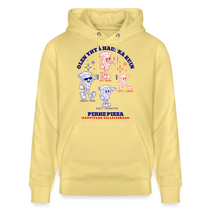 Unisex luomuhuppari Perhe Pizza - viva keltainen 