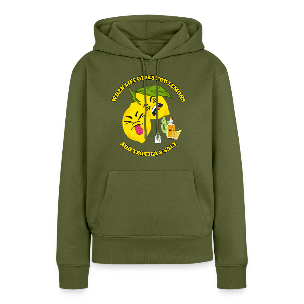 Naisten Premium huppari When life gives lemons - khaki