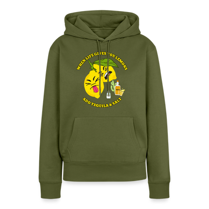 Naisten Premium huppari When life gives lemons - khaki