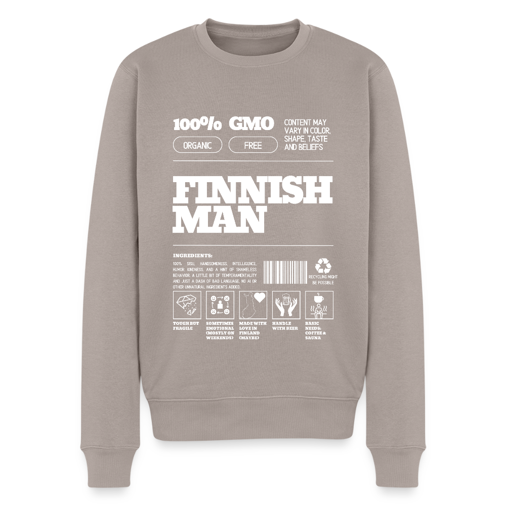 Miesten Premium collegepaita Suomalaisen Miehen Pakkaus - taupe