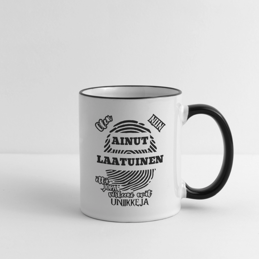 Kaksivärinen muki Ainutlaatuinen - valkoinen/musta