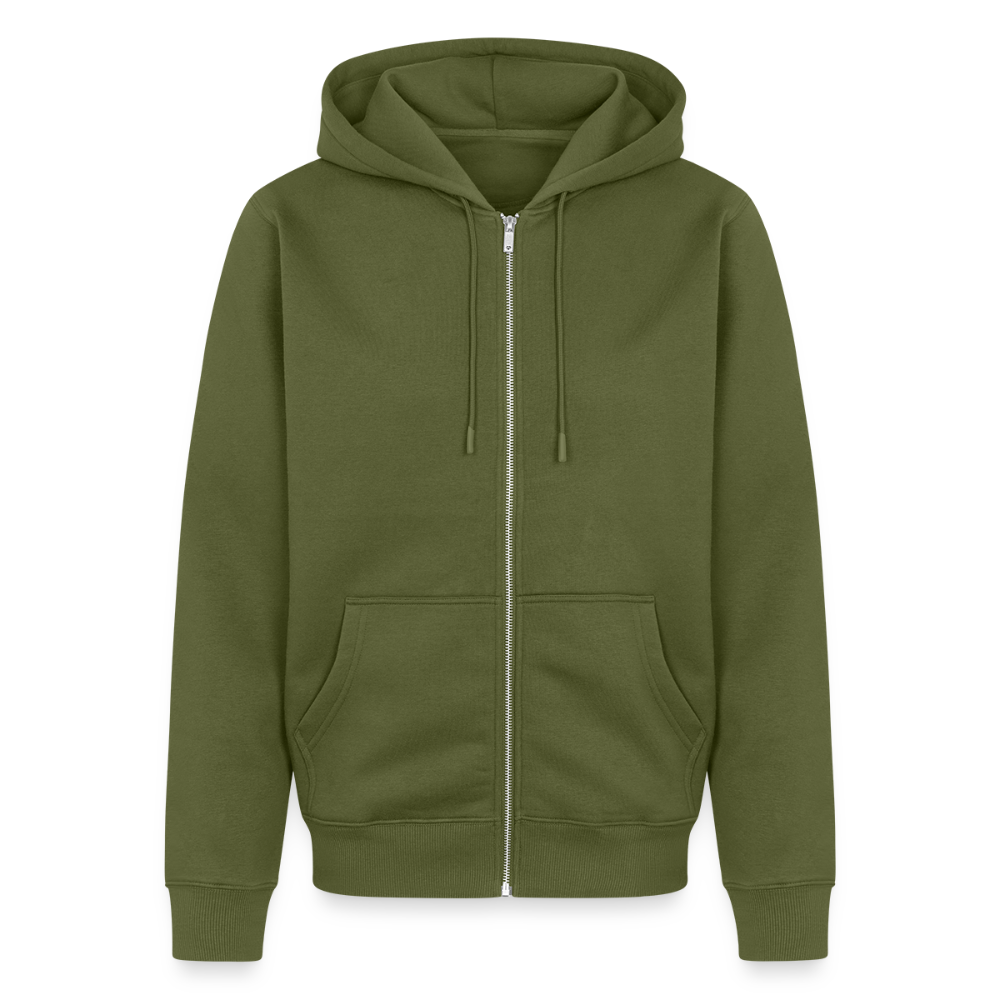Miesten Premium vetoketjullinen huppari Suomalaisen Miehen Pakkaus - khaki