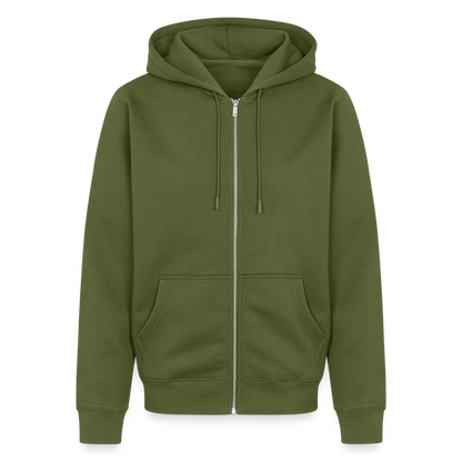 Miesten Premium vetoketjullinen huppari Suomalaisen Miehen Pakkaus - khaki