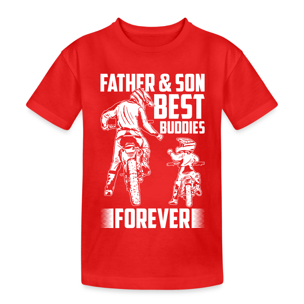 Lasten Heavy Cotton t-paita Father&Son Printillä - punainen