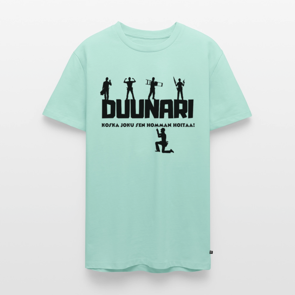 Miesten Spreadshirt Premium T-paita Duunari Printillä - minttu 