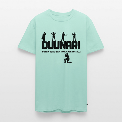 Miesten Spreadshirt Premium T-paita Duunari Printillä - minttu 