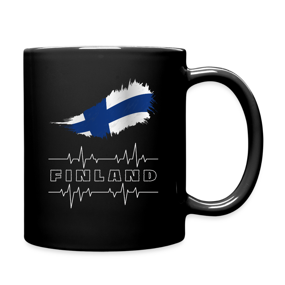 Yksivärinen muki Suomi aiheella - musta