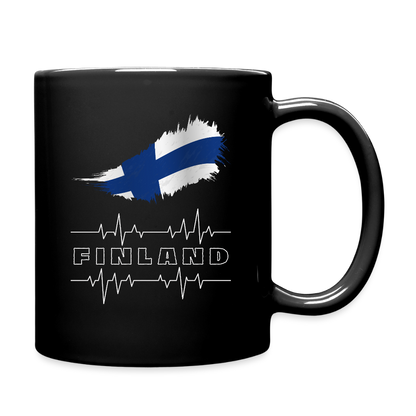 Yksivärinen muki Suomi aiheella - musta