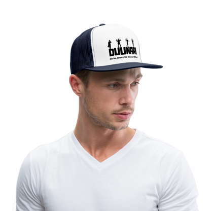 Trucker lippis Duunari Printillä - valkoinen/laivasto