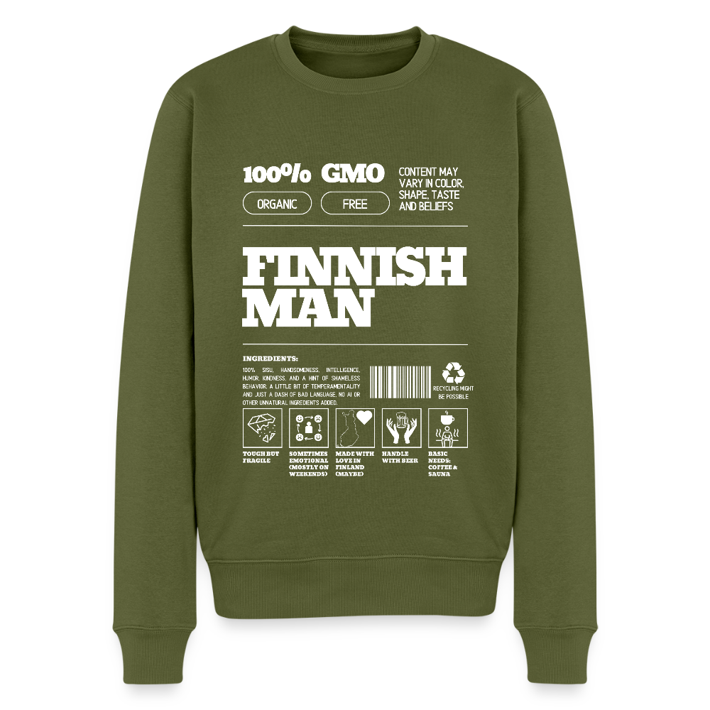 Miesten Premium collegepaita Suomalaisen Miehen Pakkaus - khaki