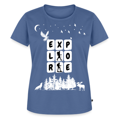 Naisten Premium T-paita Explore - kyyhkynsininen