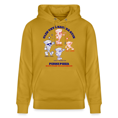 Unisex luomuhuppari Perhe Pizza - okra
