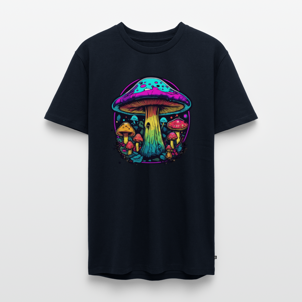 Miesten Spreadshirt Premium t-paita Värikkäällä sieniaiheella - laivastonsininen