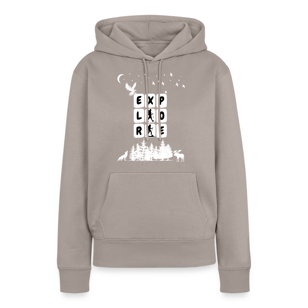 Naisten Spreadshirt Premium huppari Explore - taupe
