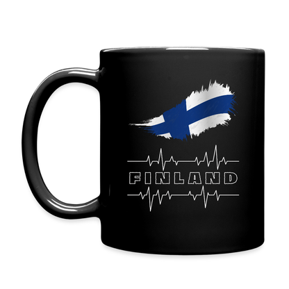 Yksivärinen muki Suomi aiheella - musta