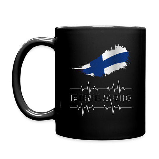 Yksivärinen muki Suomi aiheella - musta