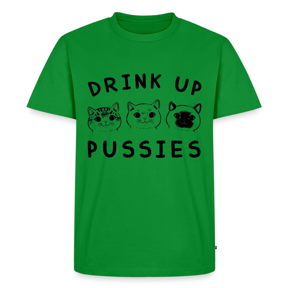 Miesten Premium T-Paita Drink Up Pussies Printillä - vihreä