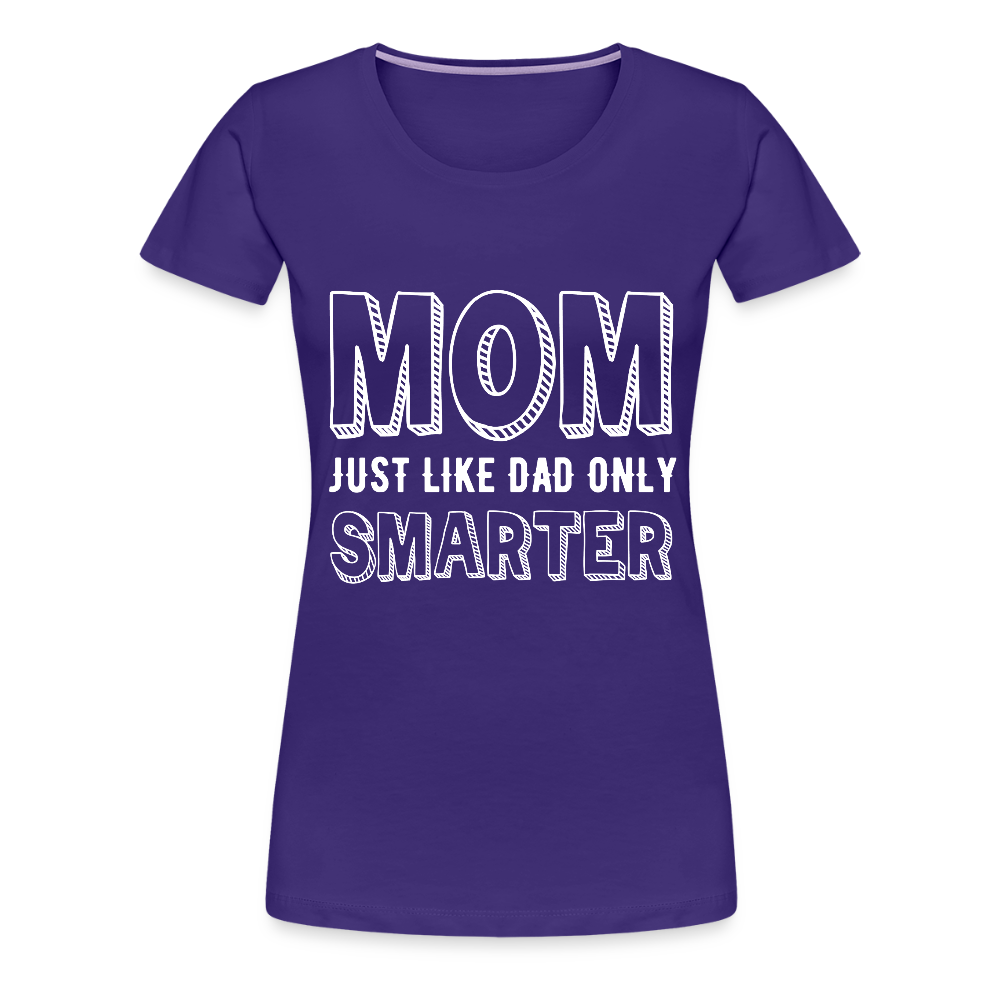 Naisten Spreadshirt Premium T-Paita Smarter MOM Printillä - liila