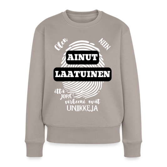 Naisten Premium collegepaita Ainutlaatuinen - taupe