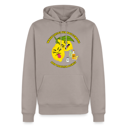 Miesten Premium huppari When life gives lemons - taupe