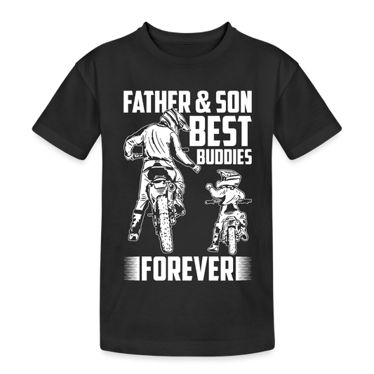 Lasten Heavy Cotton t-paita Father&Son Printillä - musta