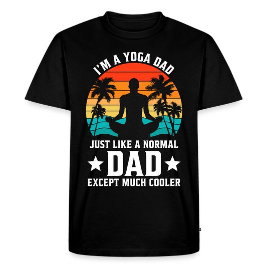 Miesten Spreadshirt Premium T-Paita Yoga Dad Printillä - musta