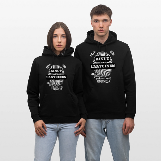 Unisex luomuhuppari Ainutlaatuinen - musta