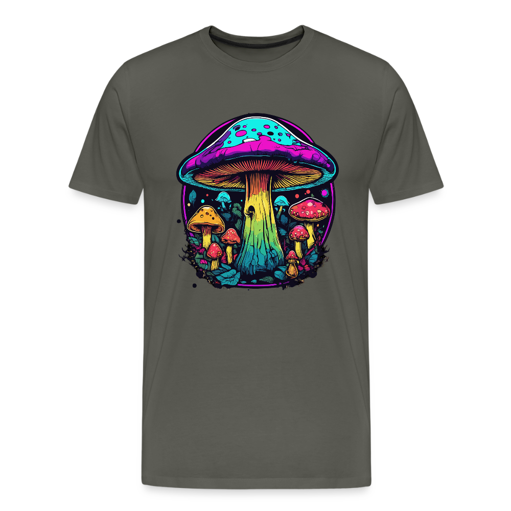 Miesten Spreadshirt Premium t-paita Värikkäällä sieniaiheella - asfaltin