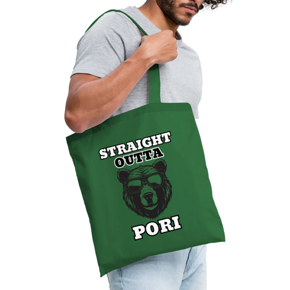 Kangaskassi Straight Outta Pori Mustavalkoinen - kuusi