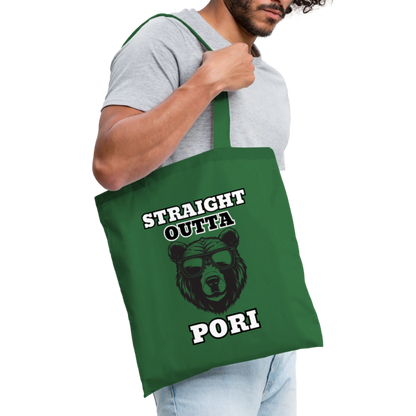 Kangaskassi Straight Outta Pori Mustavalkoinen - kuusi