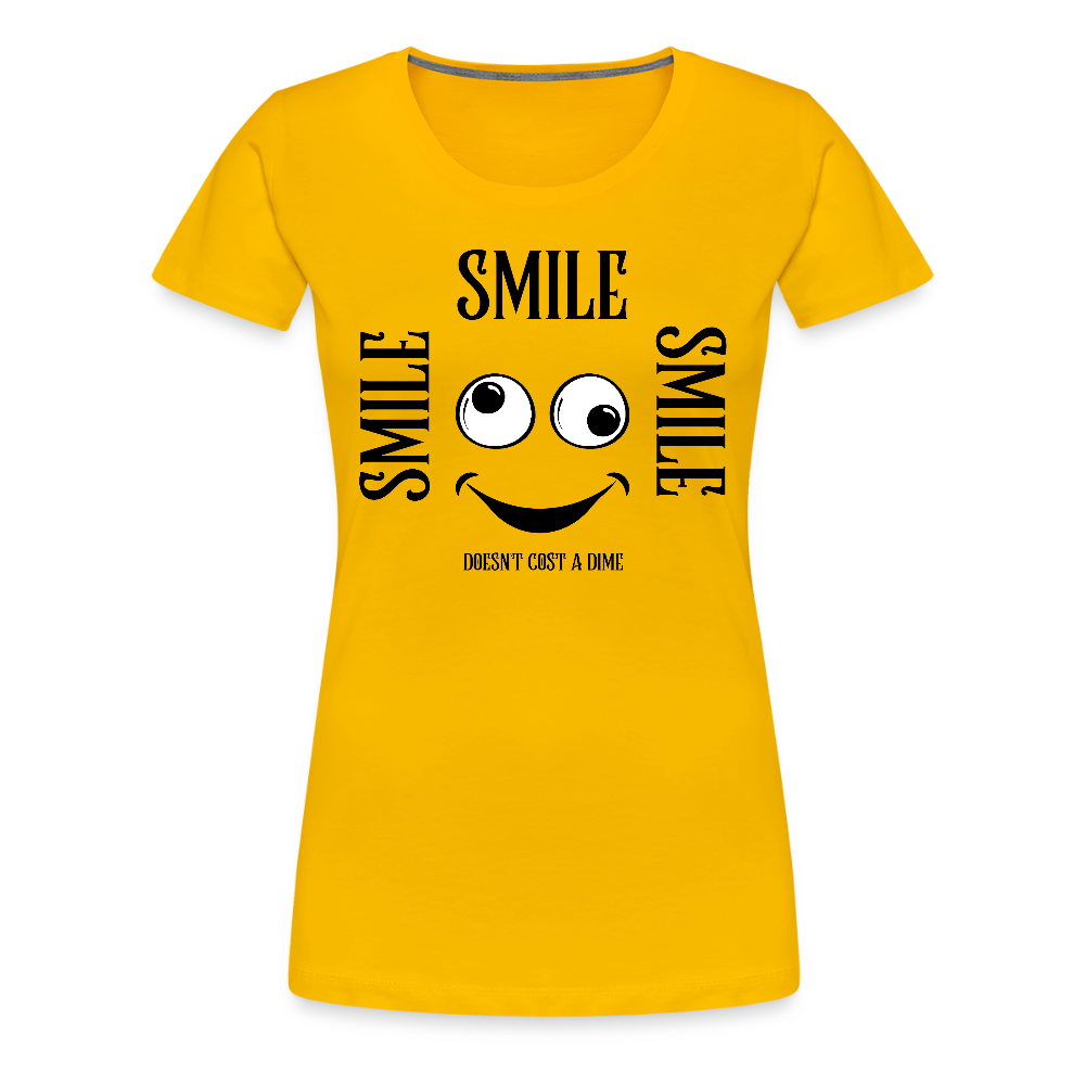 Naisten Premium T-paita Smile - auringonkeltainen