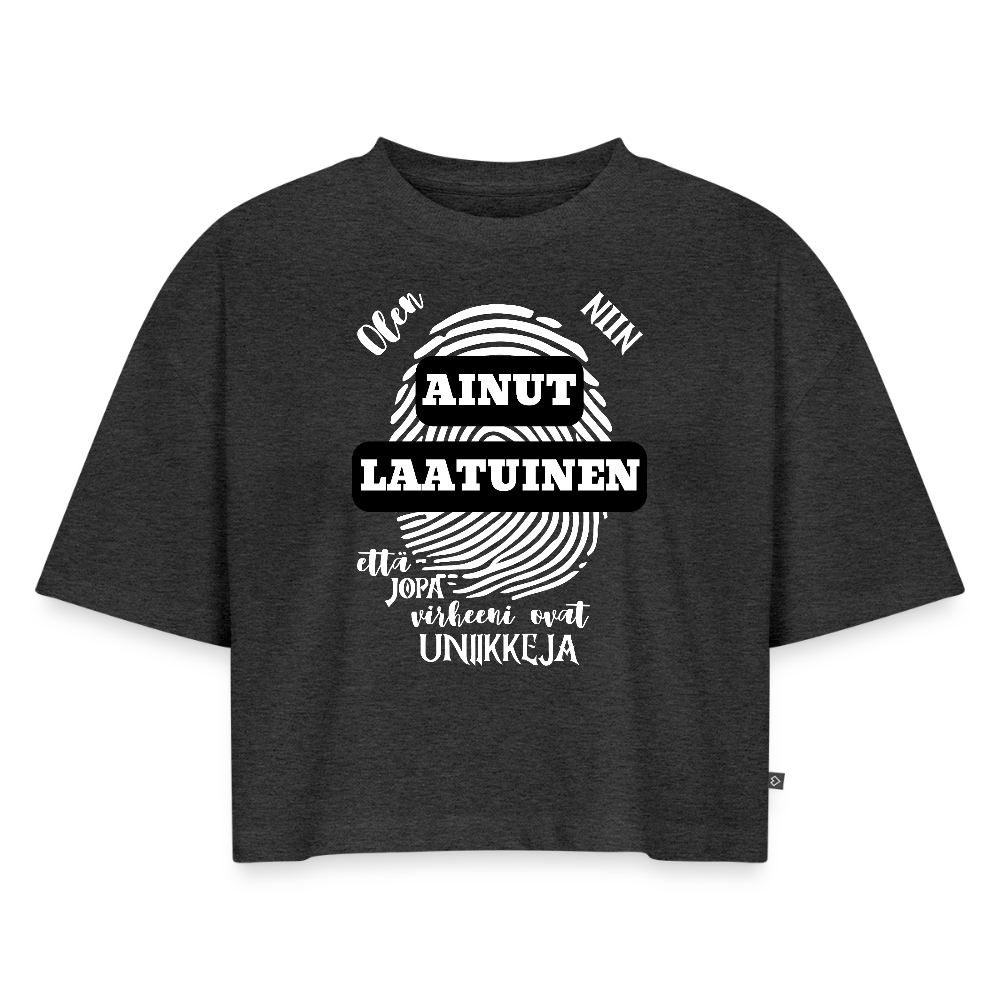 Naisten Oversized luomu lyhyt t-paita Ainutlaatuinen - meleerattu antrasiitti