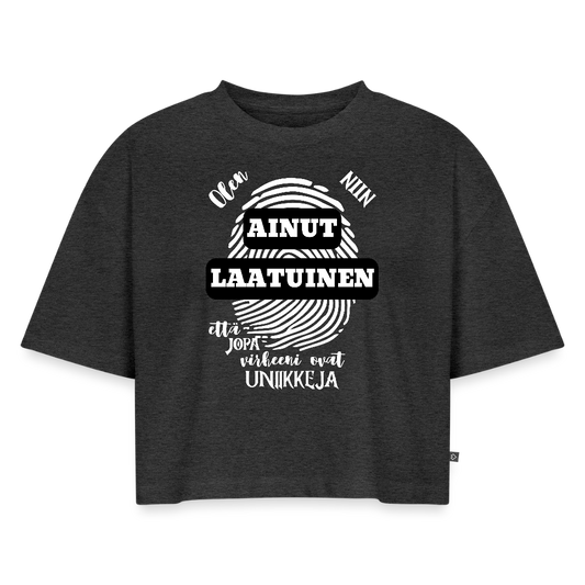 Naisten Oversized luomu lyhyt t-paita Ainutlaatuinen - meleerattu antrasiitti