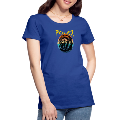 Naisten Spreadshirt Premium T-paita Power Lion - kuninkaansininen